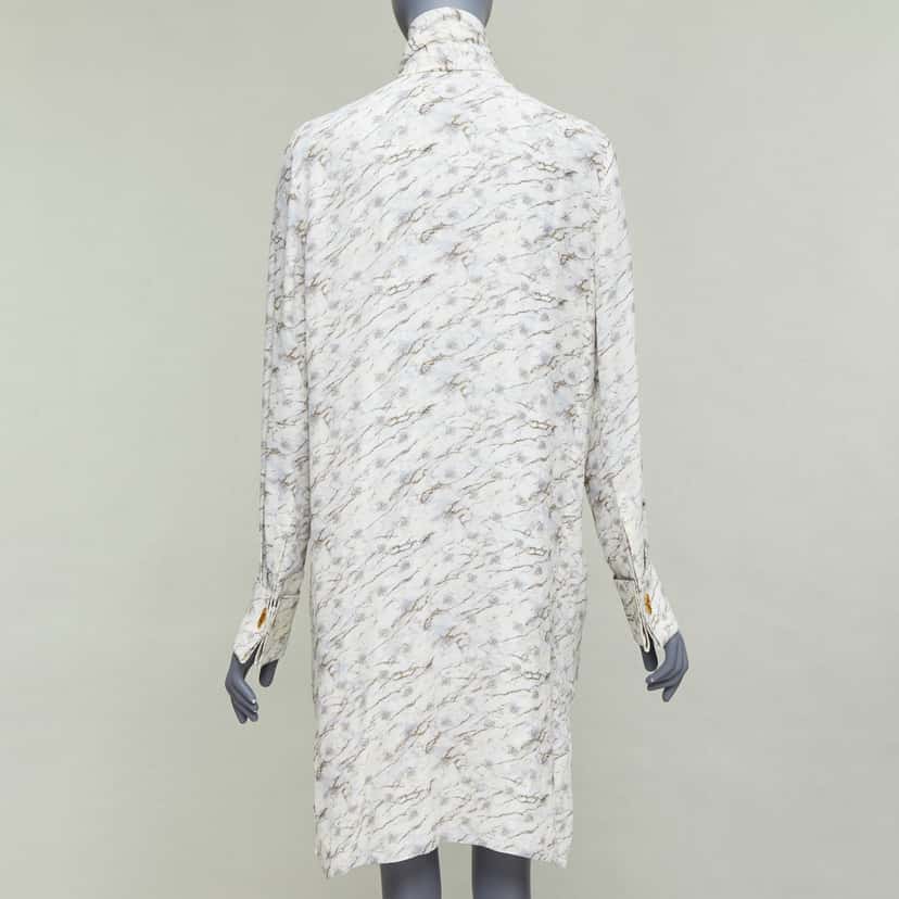 Fendi Monogram Marble Dress Beige Silk Very good condition - Box View