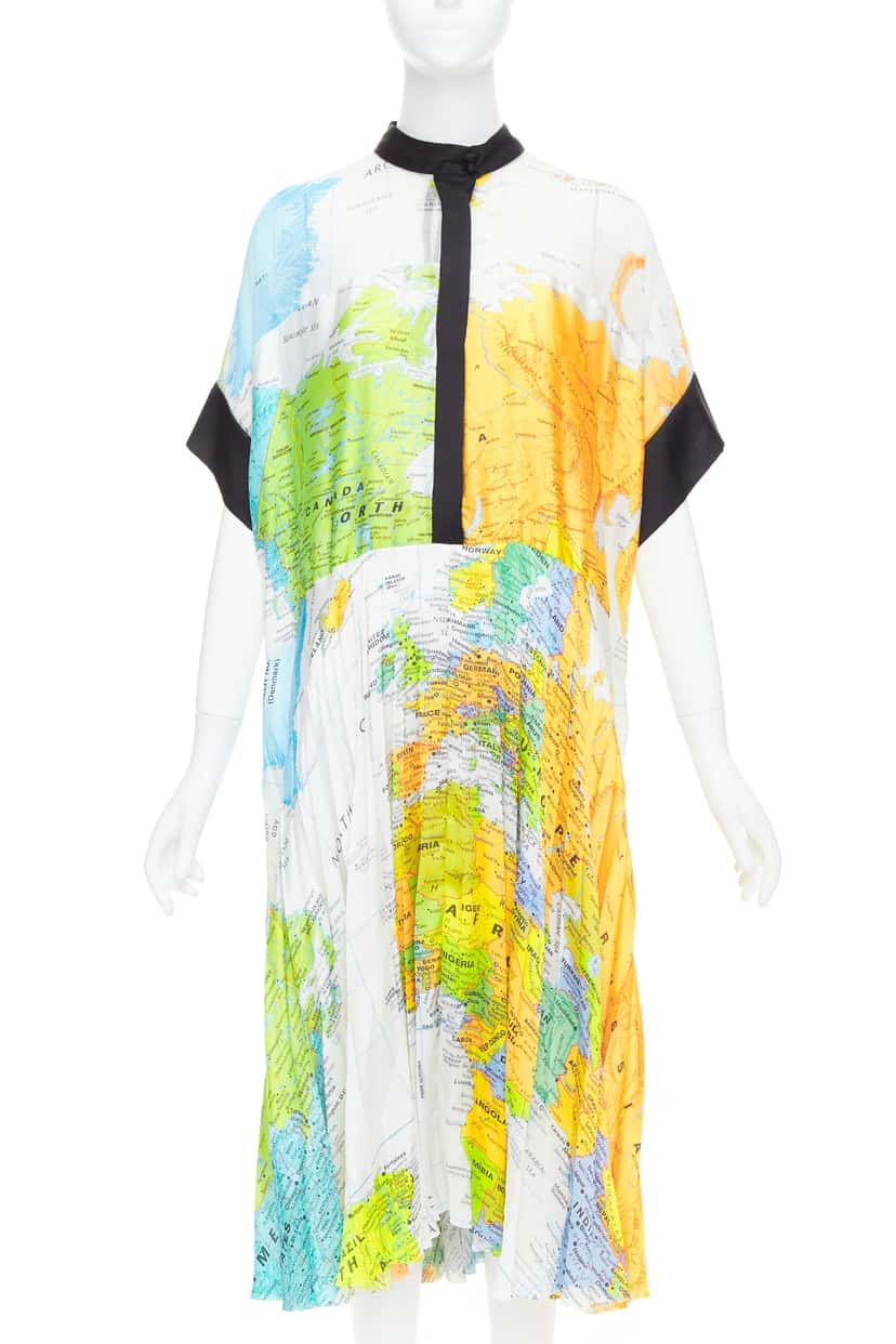 Sacai Map Print Dress White Polyester Very good condition - Inside View