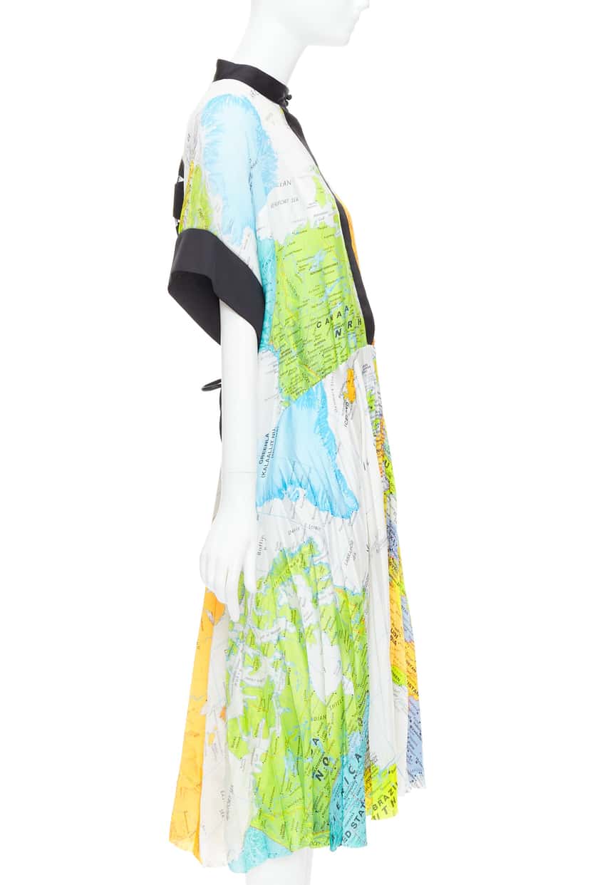 Sacai Map Print Dress White Polyester Very good condition - Box View