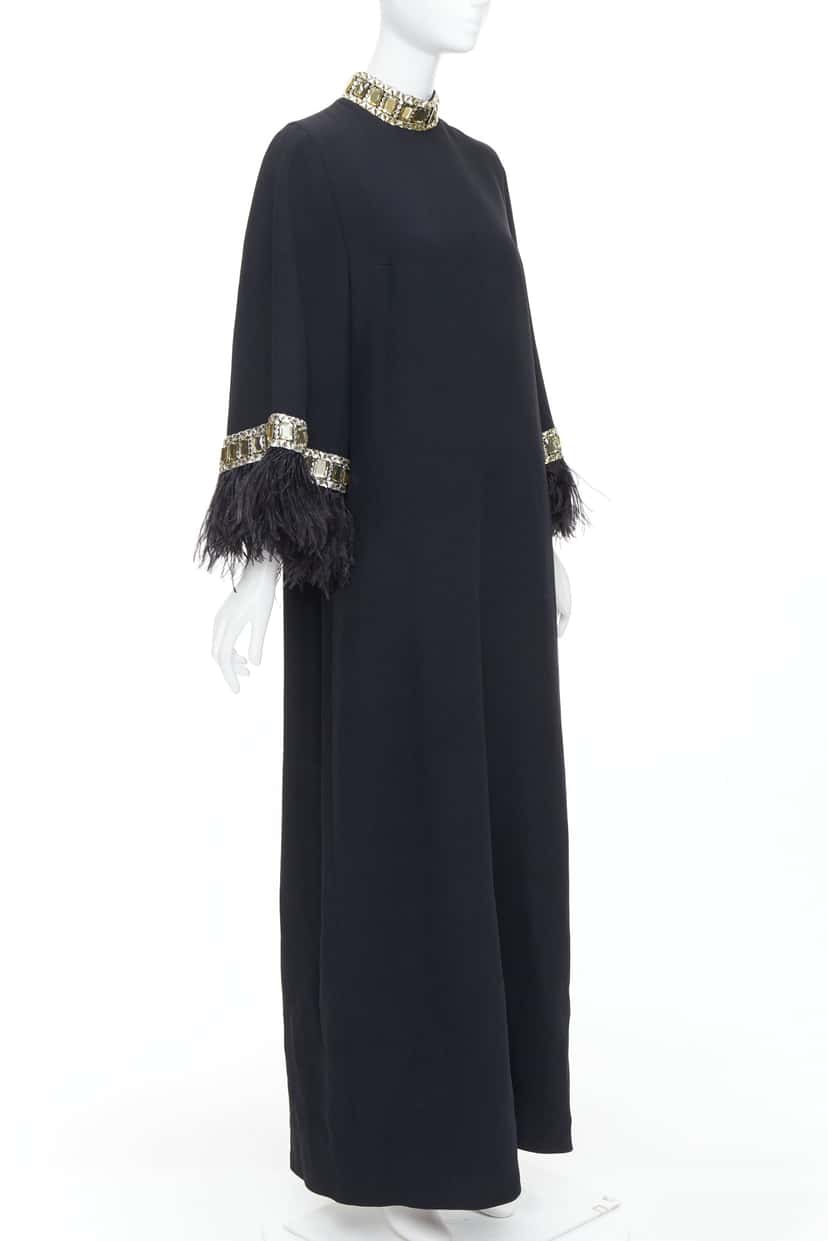 Andrew GN Feather Beads Dress Black Viscose Very good condition - Inside View