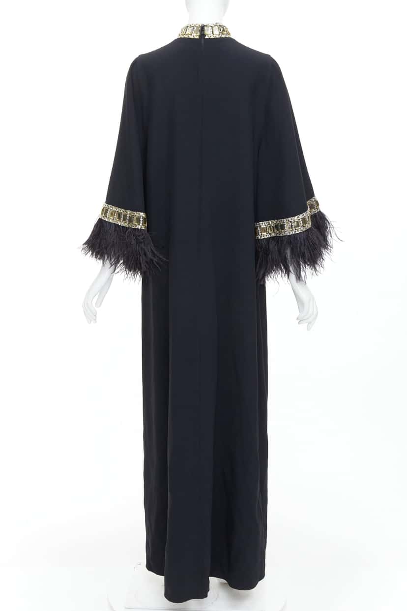 Andrew GN Feather Beads Dress Black Viscose Very good condition - Box View