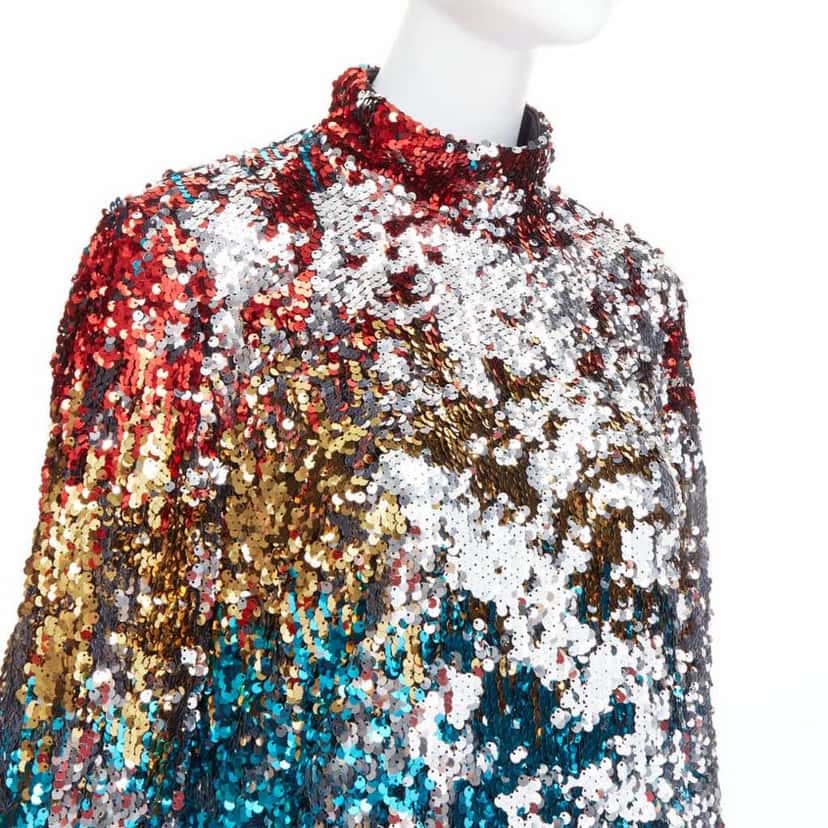 Halpern Flip Sequin Dress MultiColor Polyester Never worn, with tag - Back View