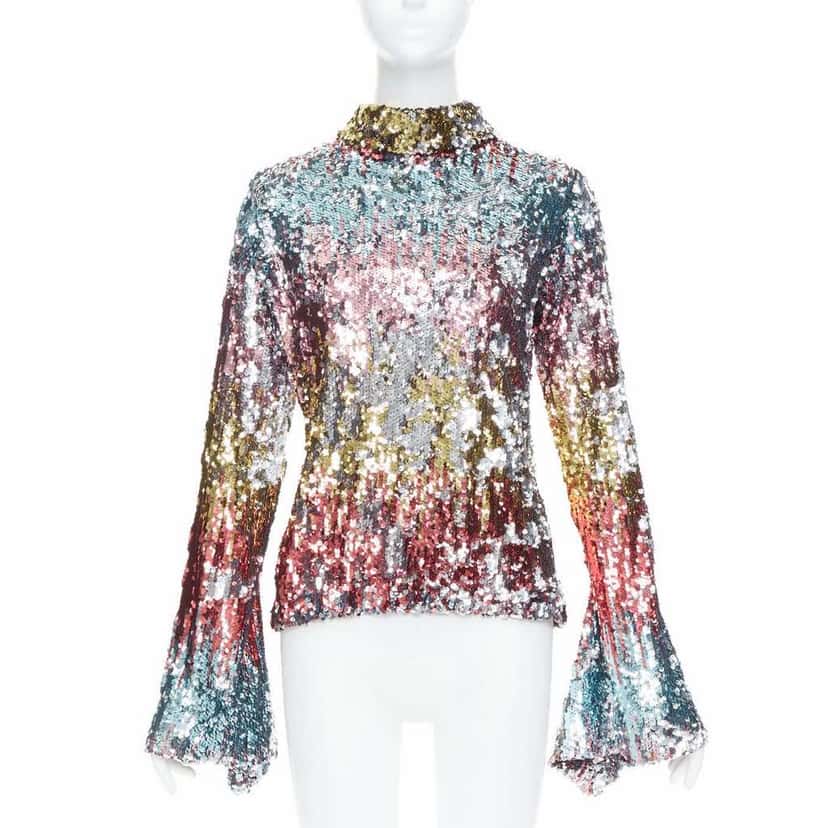 Halpern Sequinned Party Top MultiColor Polyester Very good condition - Front View