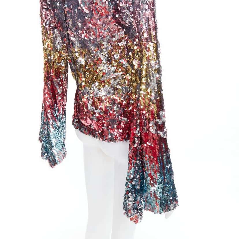 Halpern Sequinned Party Top MultiColor Polyester Very good condition - Back View