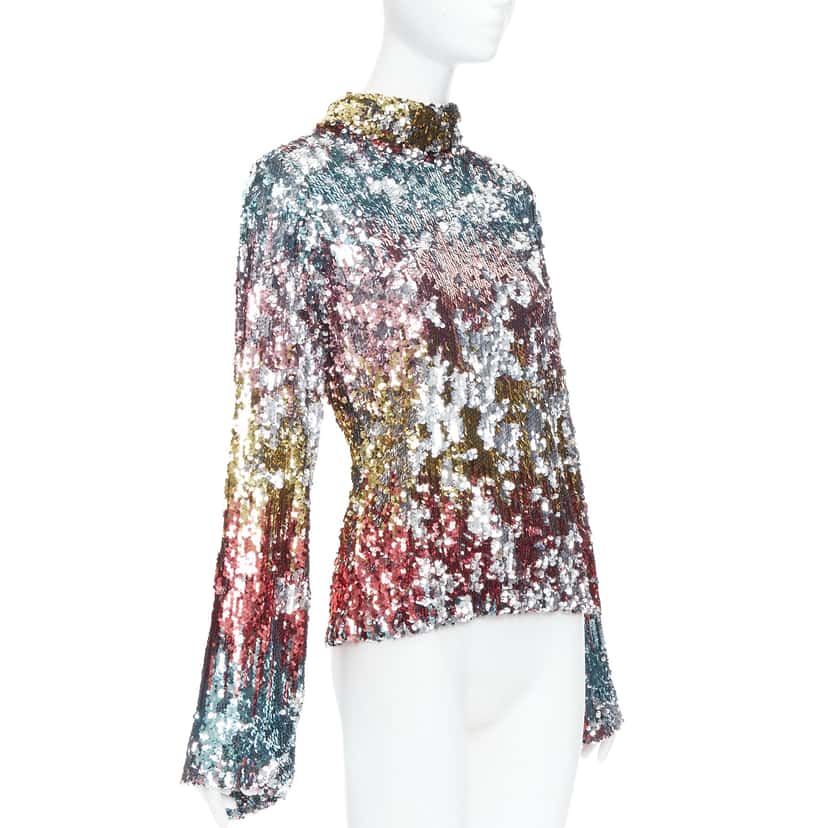 Halpern Sequinned Party Top MultiColor Polyester Very good condition - Inside View