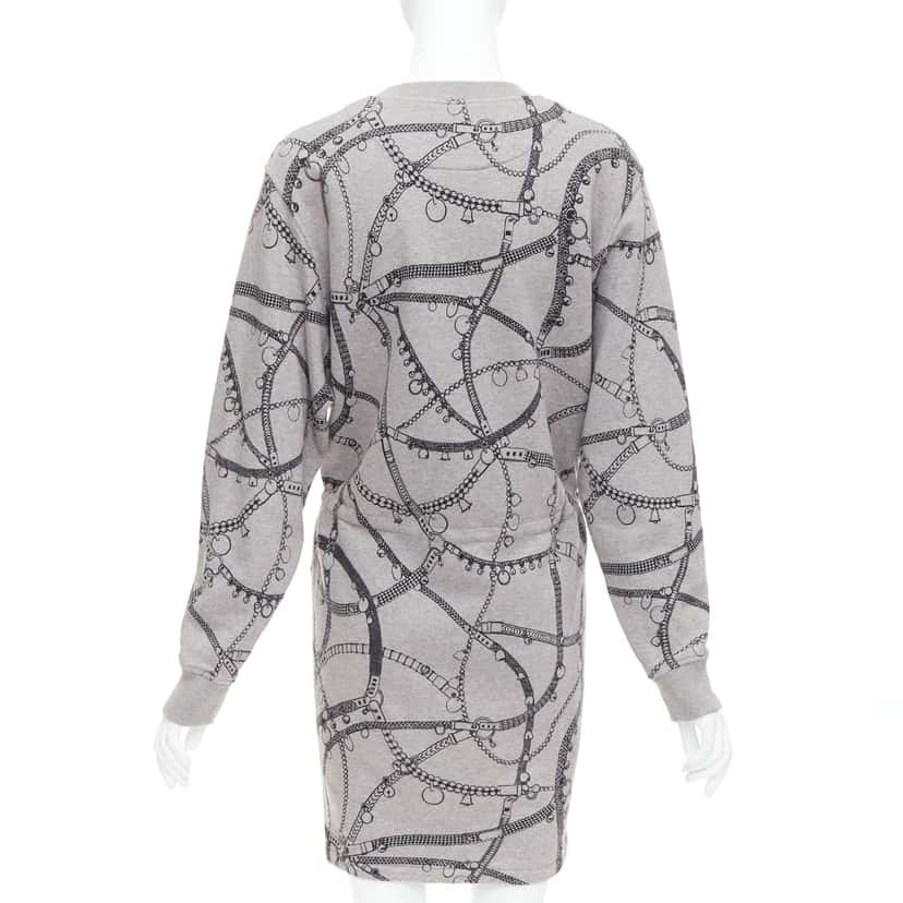 Hermès Drawstring Fleece Dress Grey Cotton Good condition - Box View