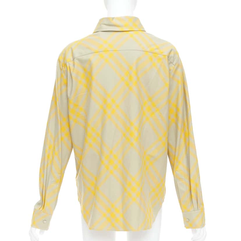 Burberry Knight Check Shirt Yellow Cotton Never worn, with tag - Box View