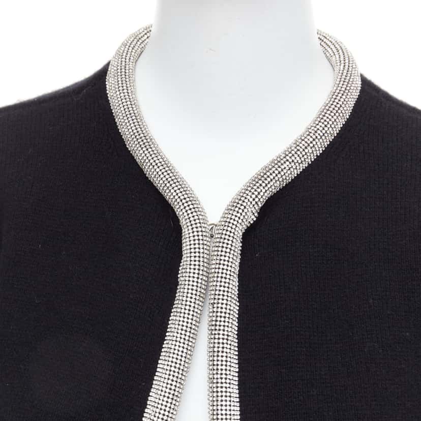 Alexander Wang Crystal Cord Cardigan Black Wool Very good condition - Back View