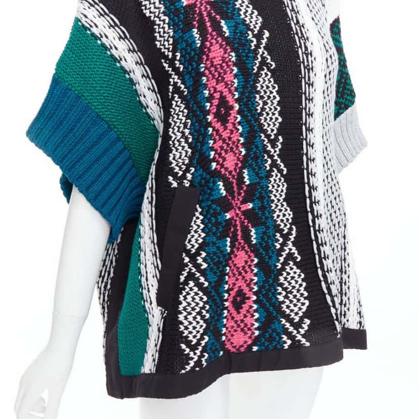 Sacai Flared Sweater Green Cotton Very good condition - Back View