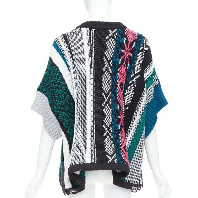 Sacai Flared Sweater Green Cotton Very good condition - Box View