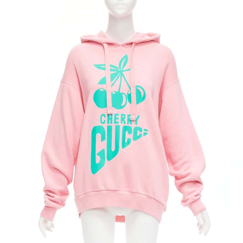 Gucci Cherry Print Hoodie Pink Cotton Never worn - Front View