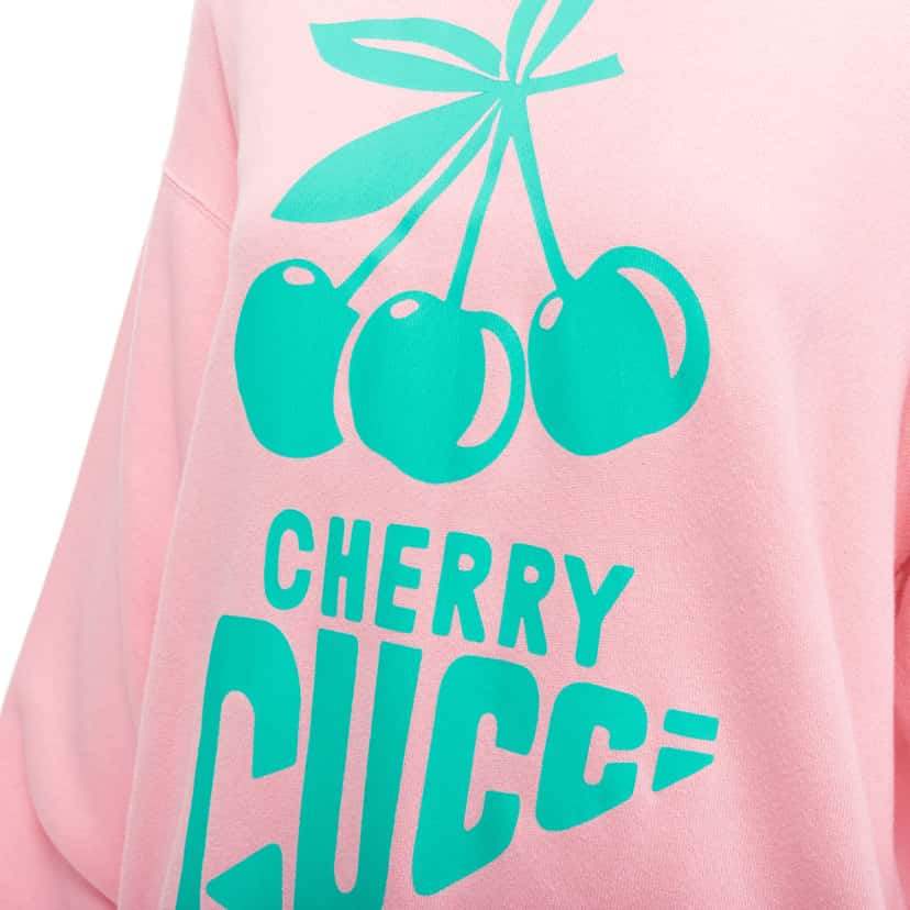 Gucci Cherry Print Hoodie Pink Cotton Never worn - Back View
