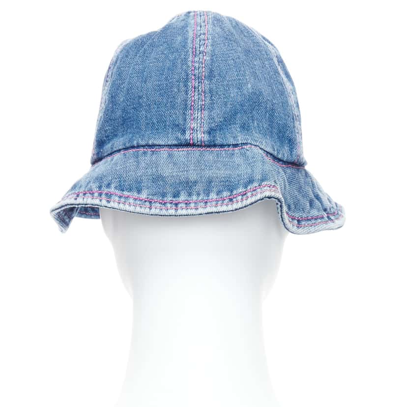 Chanel Blue Denim Bucket Hat Blue Very good condition - Box View
