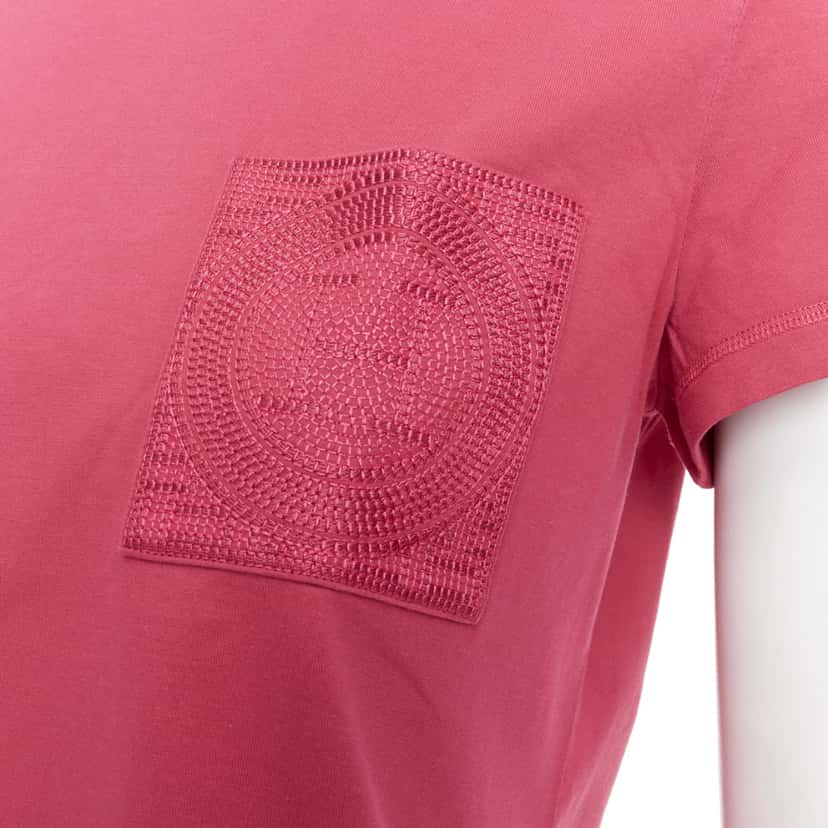 Hermès Embroidered Pocket Pink Cotton Never worn - Back View