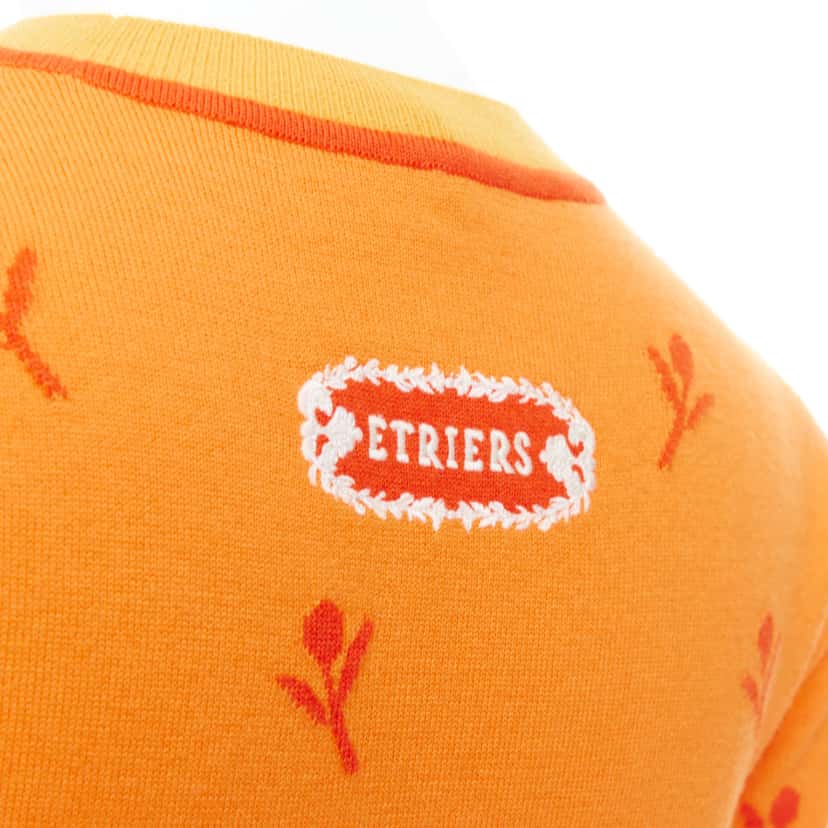 Hermès Etriers short sleeve sweater Orange Polyester Never worn - Back View