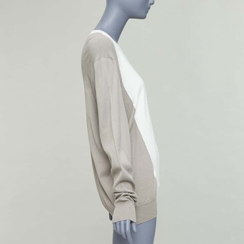 Hermès Colorblocked Crew Beige Cotton Very good condition - Model View