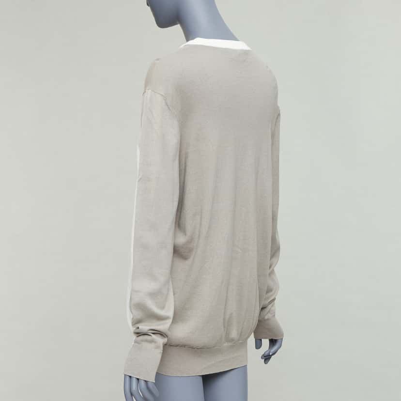 Hermès Colorblocked Crew Beige Cotton Very good condition - Box View