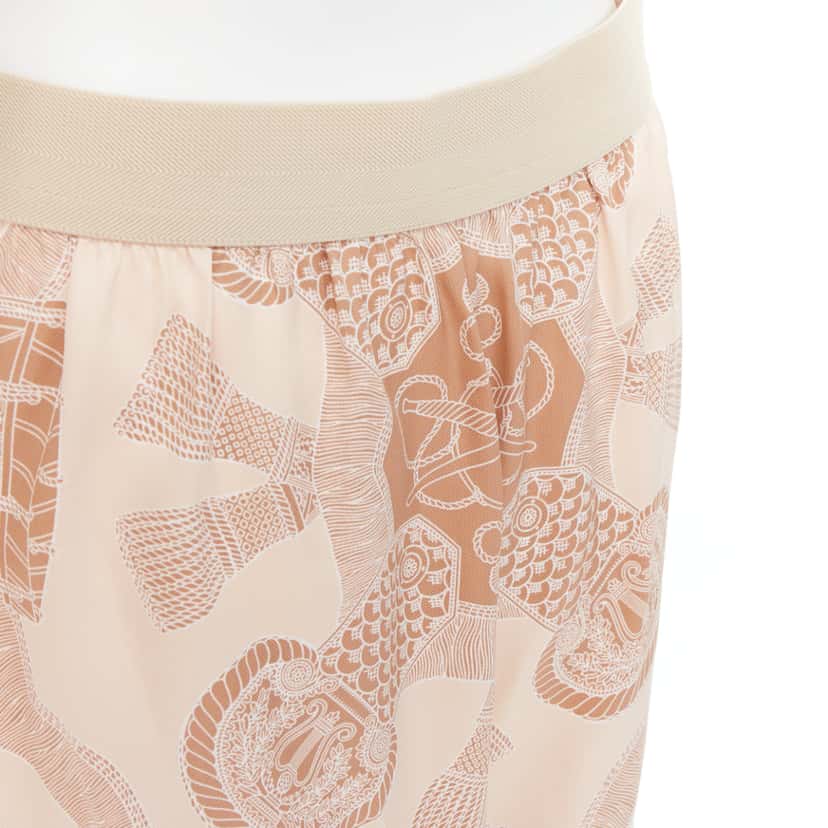 Hermès Les Tambours Finesse Beige Silk Very good condition - Back View