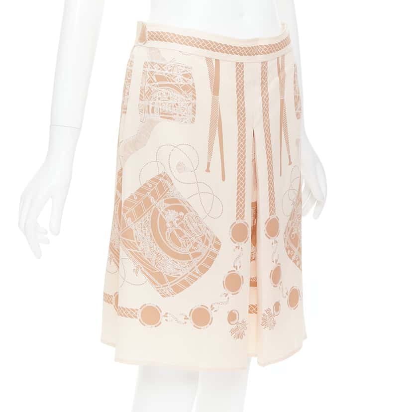 Hermès Les Tambours Finesse Beige Silk Very good condition - Inside View