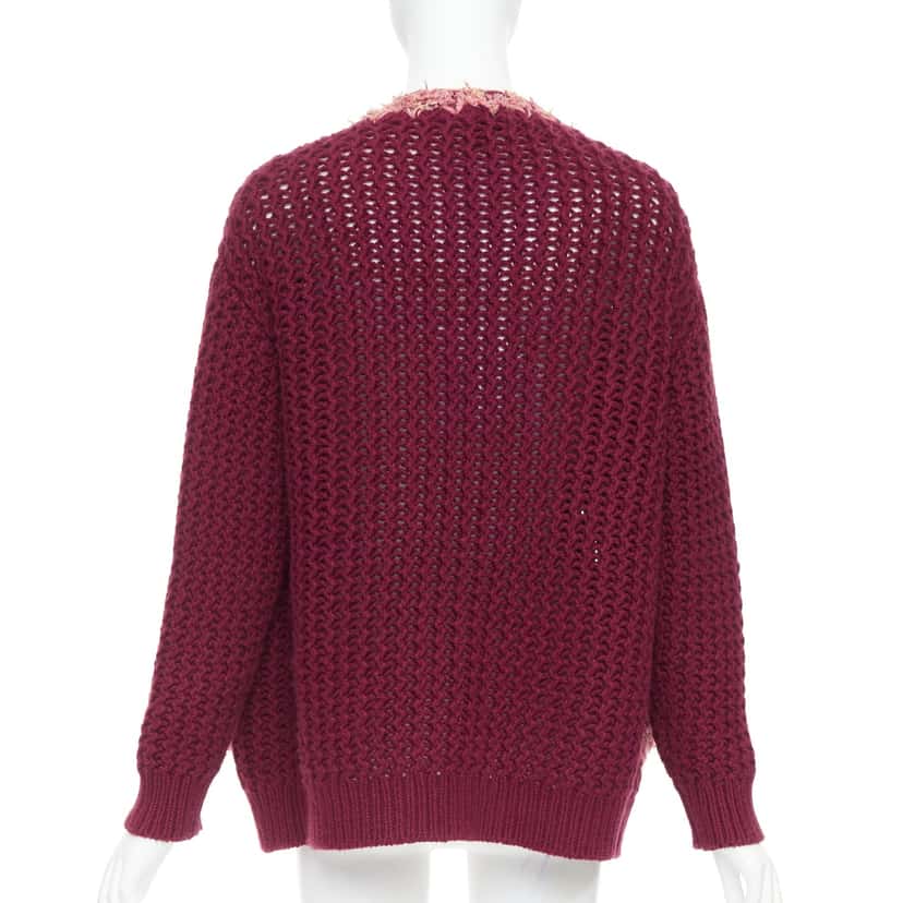 Chanel Tweed Pockets Cardigan Burgundy Cashmere Never worn, with tag - Box View