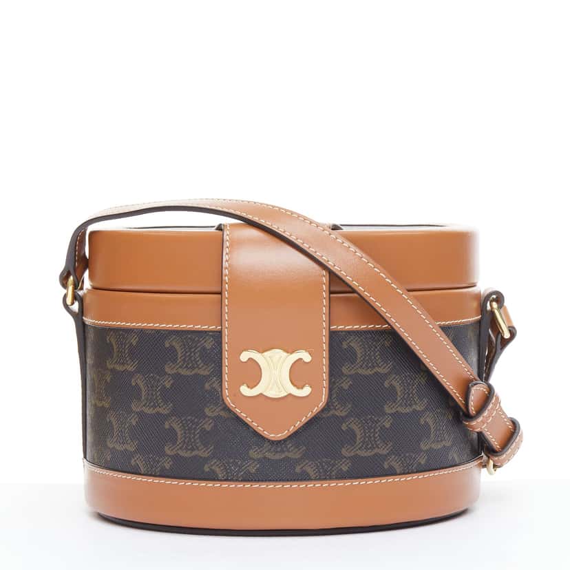 Celine Tambour Brown Leather Very good condition - Front View