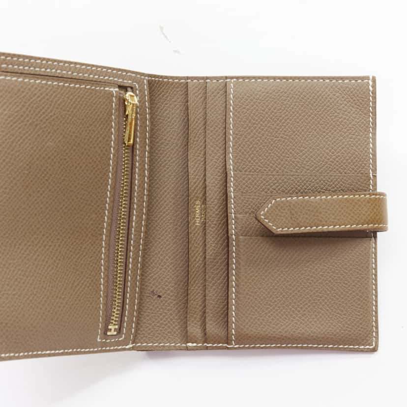 Hermès Bearn Compact Brown Leather Good condition - Back View