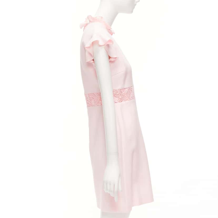 Giambattista Valli Ruffle Lace Dress Pink Cotton Very good condition - Model View