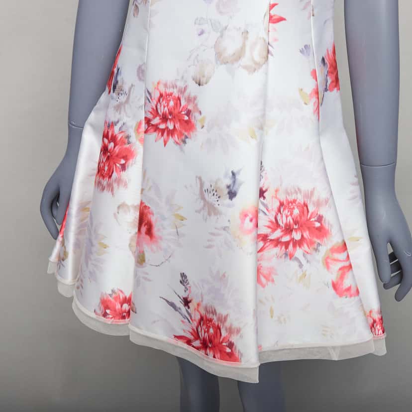 Giambattista Valli Floral Tulle Dress Beige Polyester Never worn - Back View
