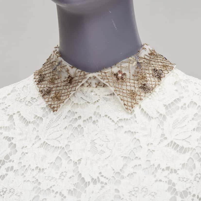 Valentino Garavani Sequin Bridal Dress Beige Cotton Never worn - Back View