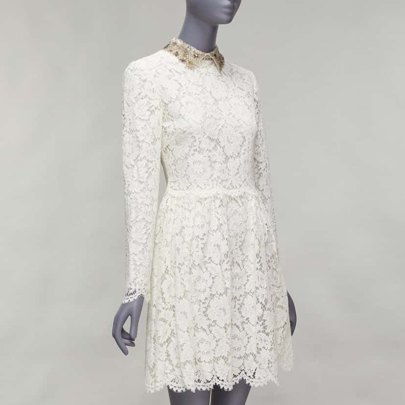 Valentino Garavani Sequin Bridal Dress Beige Cotton Never worn - Inside View