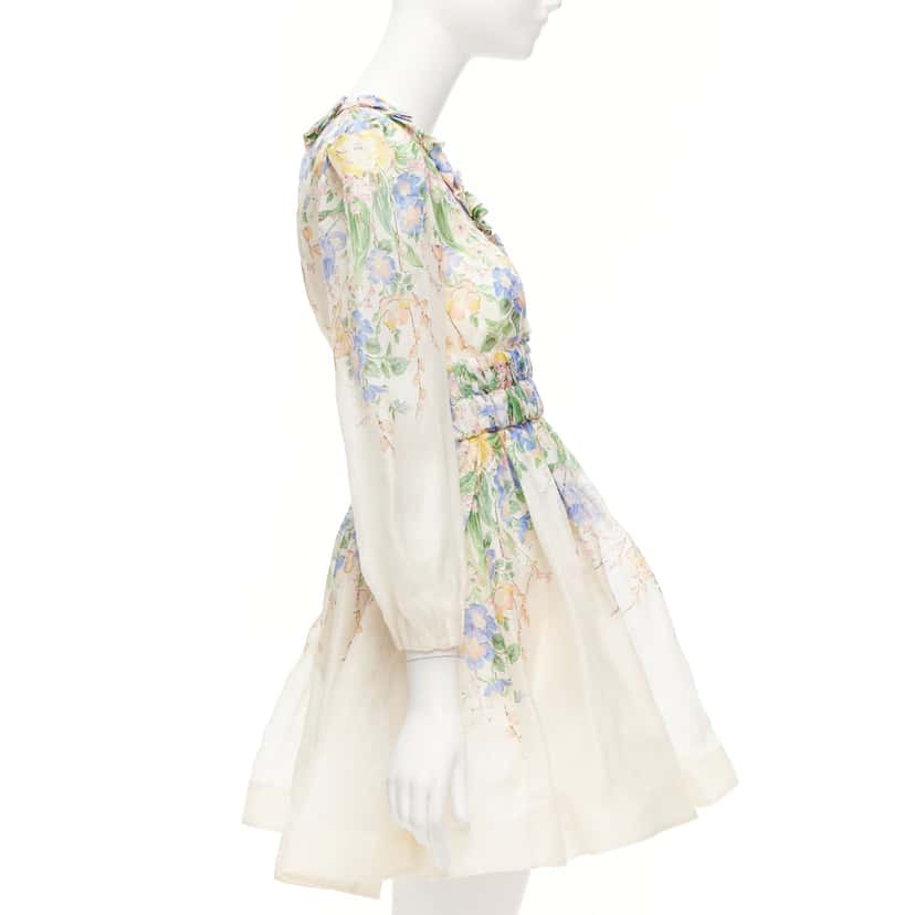 Zimmermann Floral Billow Dress Pink Silk Never worn, with tag - Model View