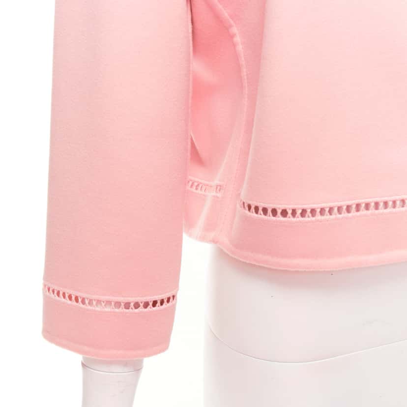 Ermanno Scervino Pink Eyelet Shell Jacket Pink Wool Very good condition - Back View