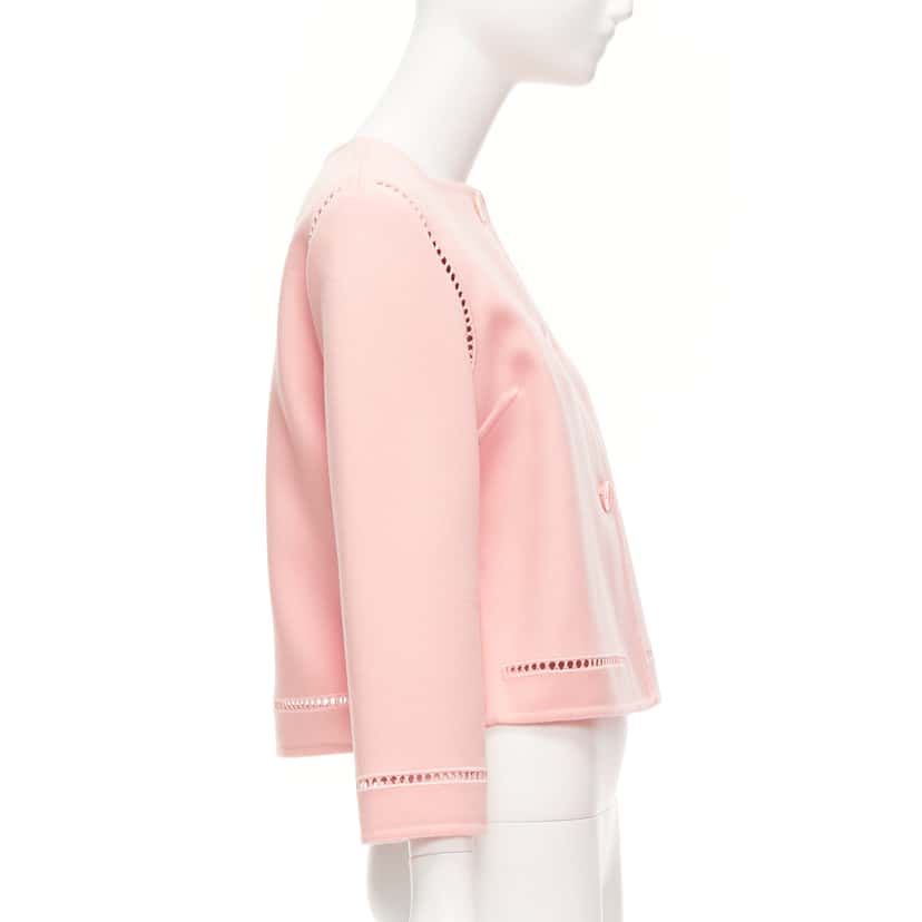 Ermanno Scervino Pink Eyelet Shell Jacket Pink Wool Very good condition - Model View