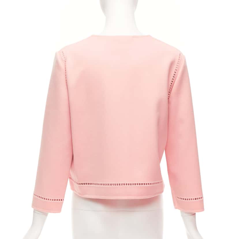 Ermanno Scervino Pink Eyelet Shell Jacket Pink Wool Very good condition - Box View