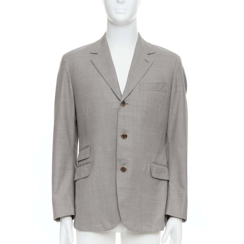 Hermès Wool Pocket Blazer Grey Wool Good condition - Front View