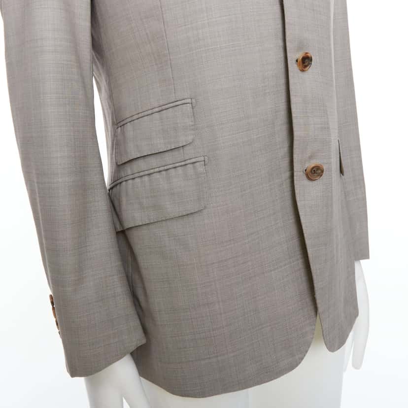 Hermès Wool Pocket Blazer Grey Wool Good condition - Back View