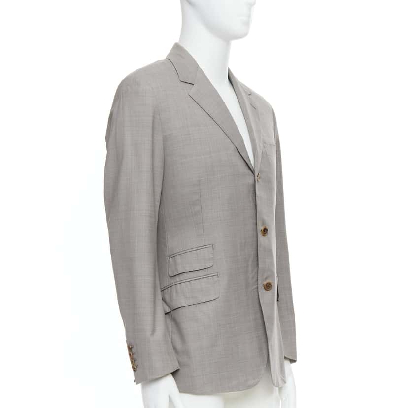 Hermès Wool Pocket Blazer Grey Wool Good condition - Inside View