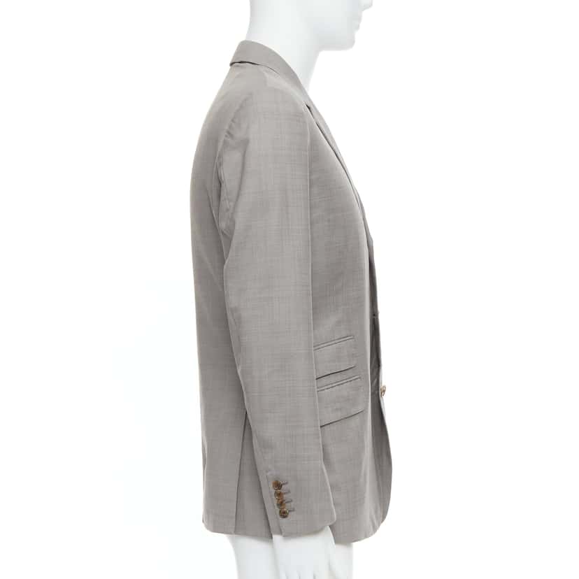Hermès Wool Pocket Blazer Grey Wool Good condition - Model View