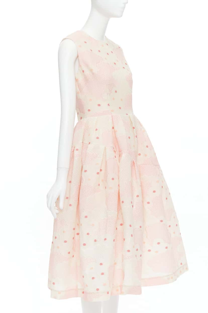 Simone Rocha Floral Cloque Dress Pink Silk Never worn - Inside View