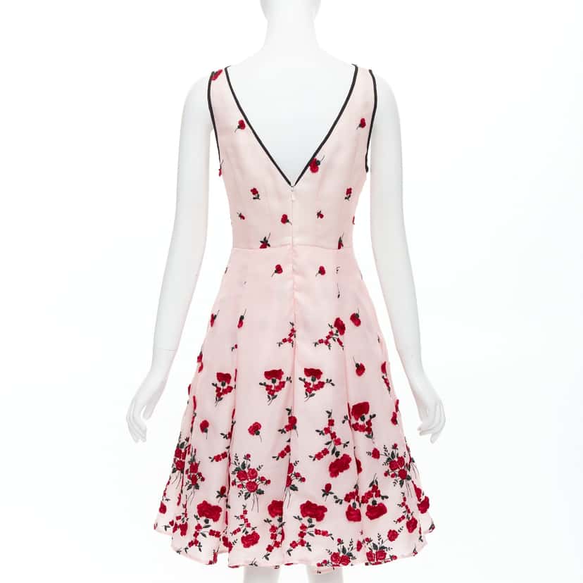 Oscar De La Renta Carnation Rose Dress Pink Silk Never worn - Box View
