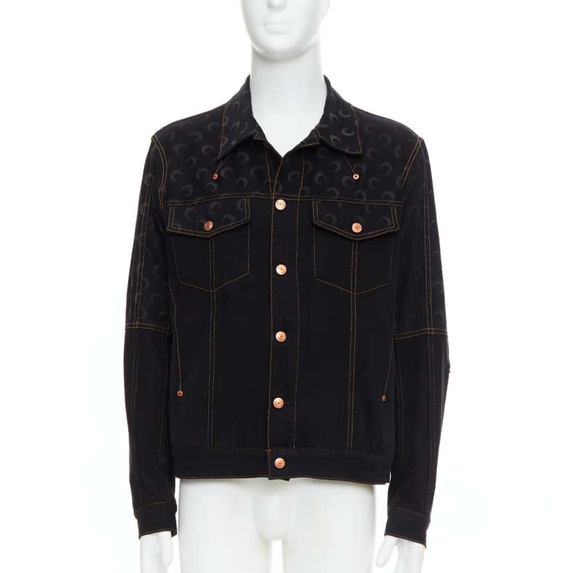 Marine Serre Black Crescent Moon Jacket Black Never worn - Front View