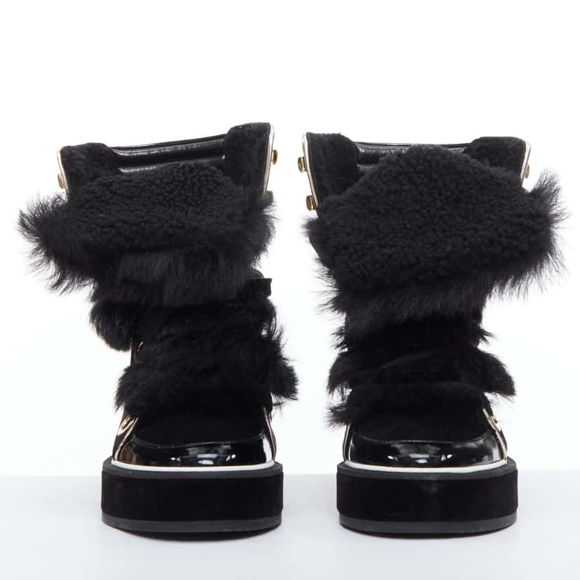 Nicholas Kirkwood Polly Neige Black Fur Very good condition - Inside View