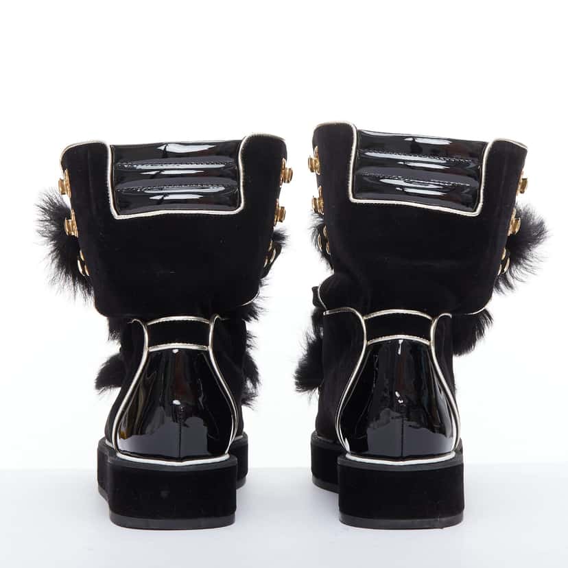 Nicholas Kirkwood Polly Neige Black Fur Very good condition - Box View