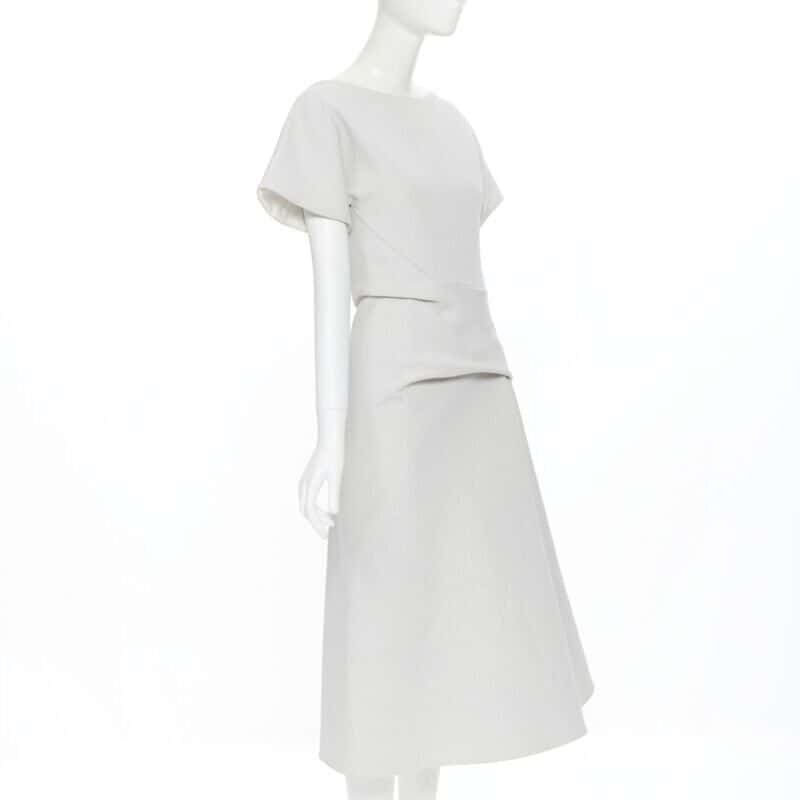 Maticevski Cloque Draped Dress Grey Cotton Good condition - Inside View