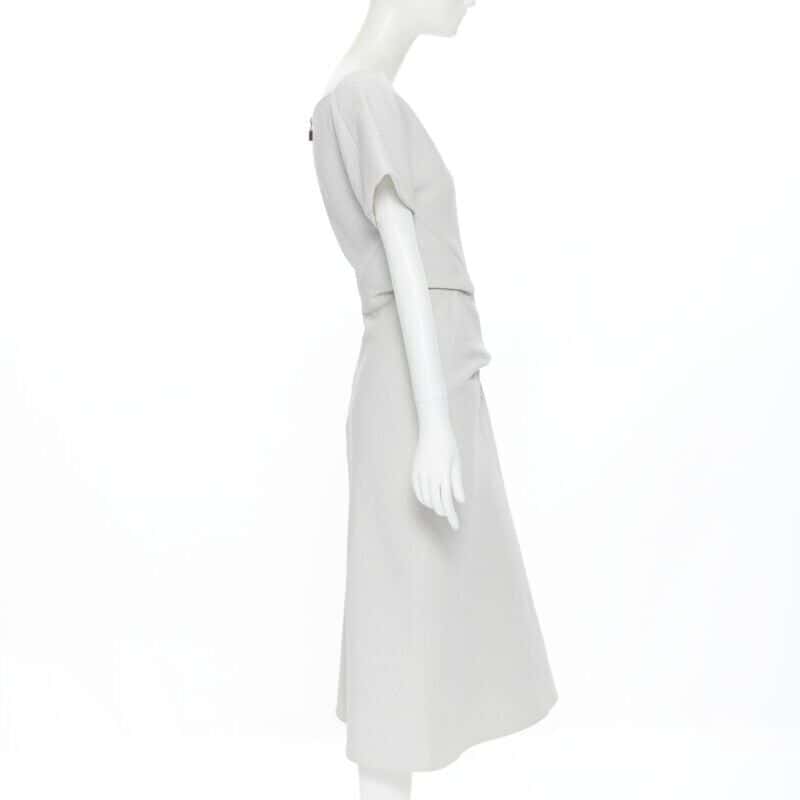 Maticevski Cloque Draped Dress Grey Cotton Good condition - Model View