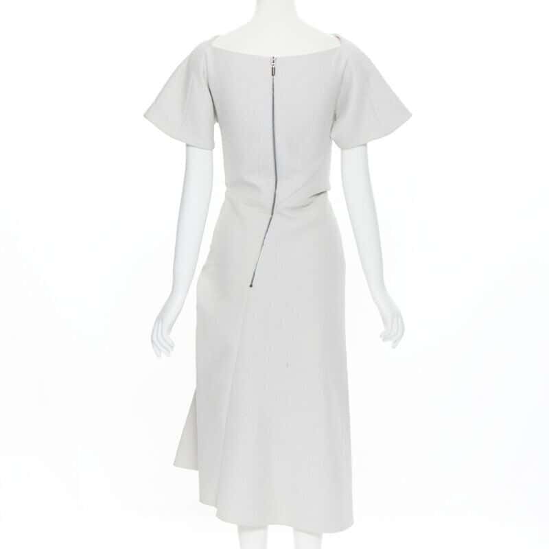 Maticevski Cloque Draped Dress Grey Cotton Good condition - Box View