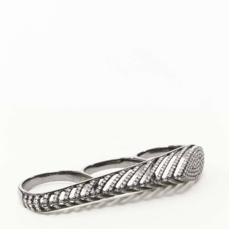 AS29 Diamond Finger Ring Silver Silver Never worn - Back View