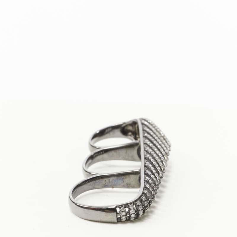 AS29 Diamond Finger Ring Silver Silver Never worn - Inside View