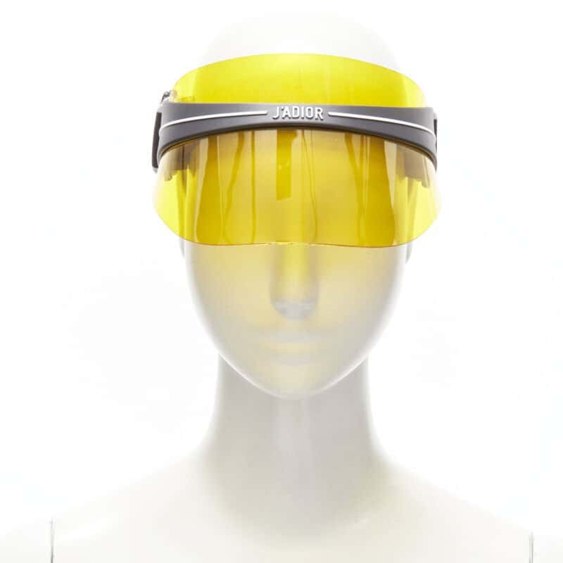 Christian Dior Yellow Visor Hat Yellow Plastic Never worn - Front View