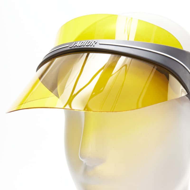 Christian Dior Yellow Visor Hat Yellow Plastic Never worn - Back View